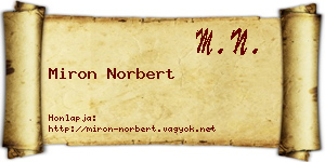 Miron Norbert névjegykártya